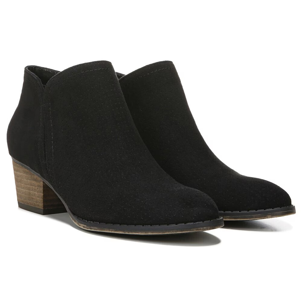 LifeStride Blake Boots Women's 6 Black Perforated Block Heel Ankle Bootie ZAP511